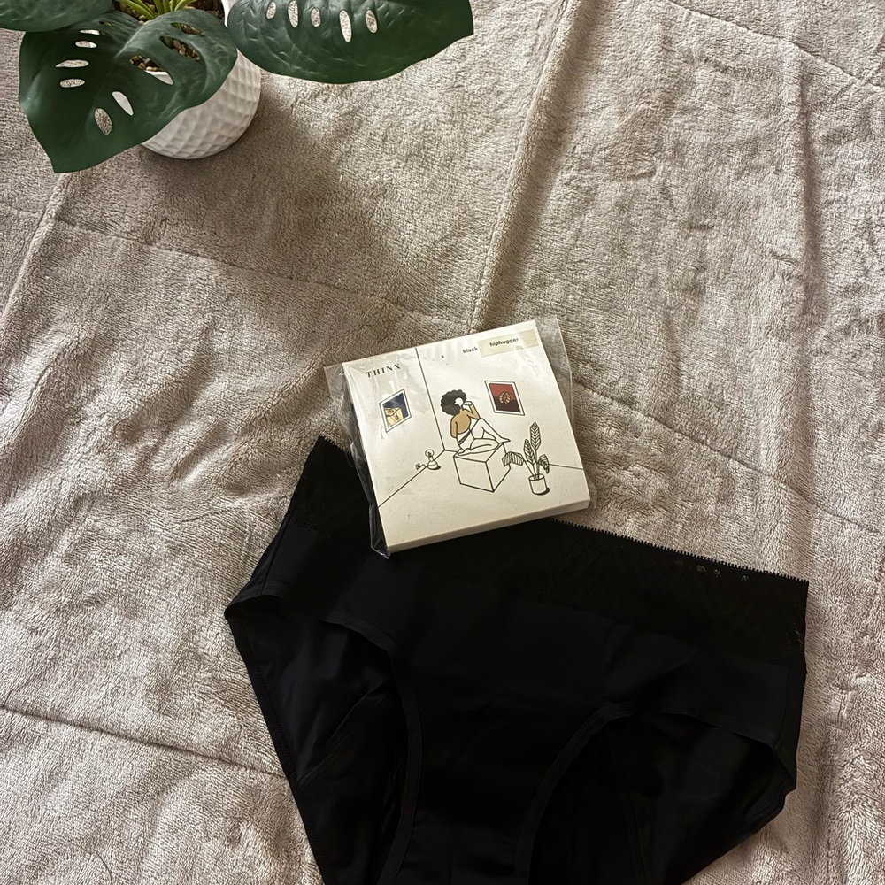 4 Thinx Period Proof Black Lace Trim Panties